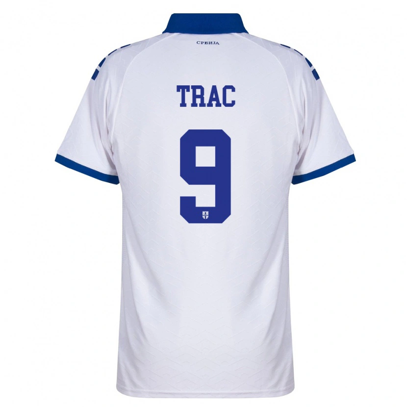 Danxen Barn Serbien Jovan Trac #9 Marin Vit Röd Bortatröja Matchtröjor 26-28 Tröjor T-Tröja