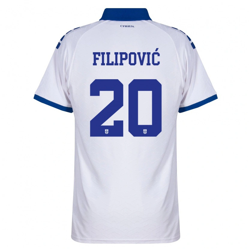 Danxen Barn Serbien Tijana Filipovic #20 Marin Vit Röd Bortatröja Matchtröjor 26-28 Tröjor T-Tröja