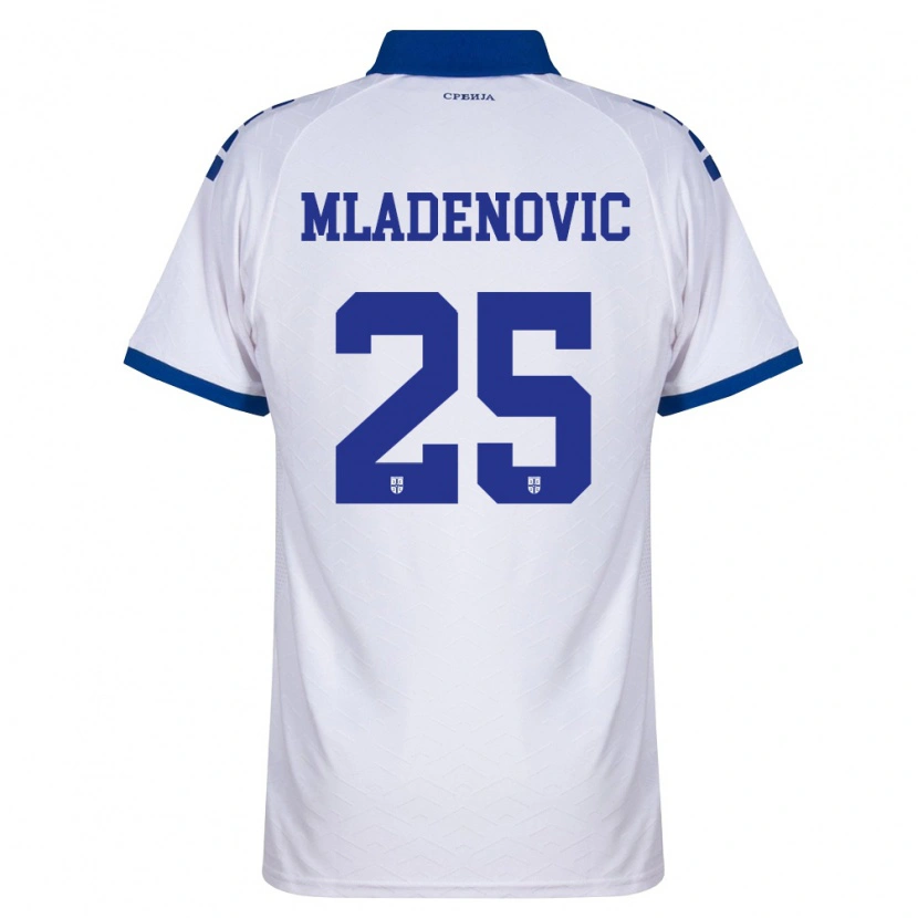 Danxen Barn Serbien Filip Mladenovic #25 Marin Vit Röd Bortatröja Matchtröjor 26-28 Tröjor T-Tröja