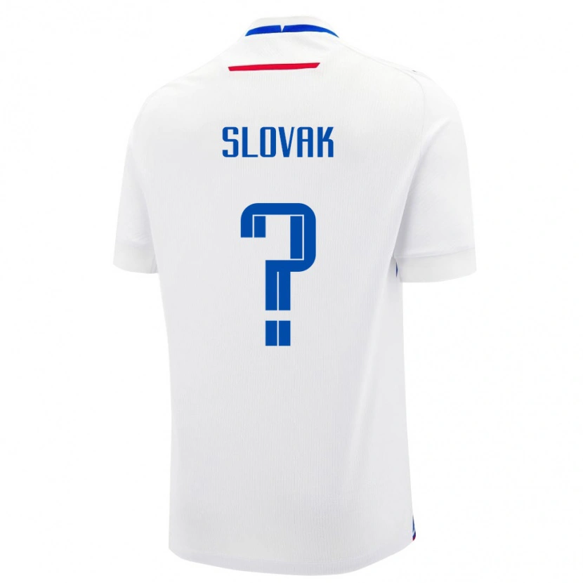 Danxen Barn Slovakien Filip Slovak #0 Vit Blå Bortatröja Matchtröjor 26-28 Tröjor T-Tröja