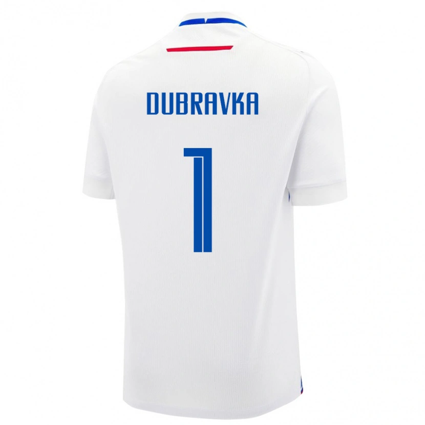 Danxen Barn Slovakien Martin Dúbravka #1 Vit Blå Bortatröja Matchtröjor 26-28 Tröjor T-Tröja