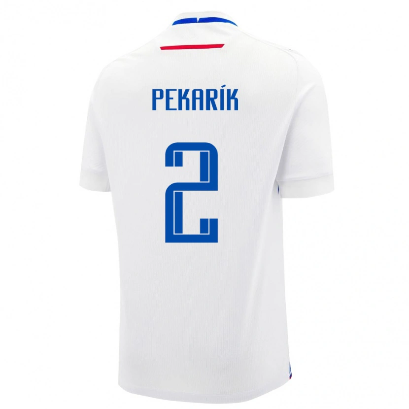 Danxen Barn Slovakien Peter Pekarík #2 Vit Blå Bortatröja Matchtröjor 26-28 Tröjor T-Tröja
