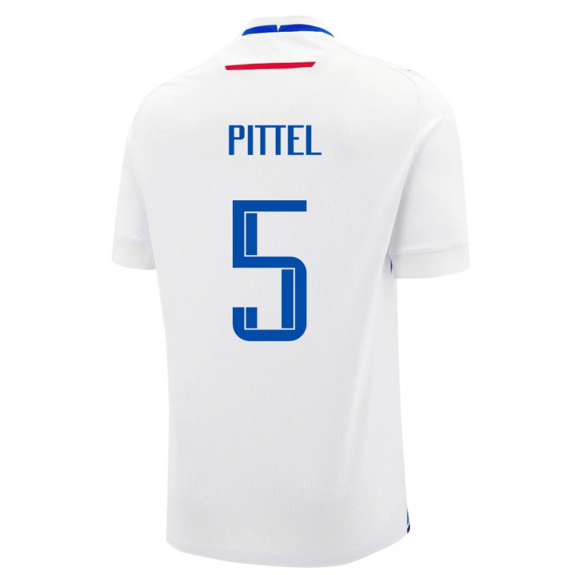 Danxen Barn Slovakien Peter Pittel #5 Vit Blå Bortatröja Matchtröjor 26-28 Tröjor T-Tröja