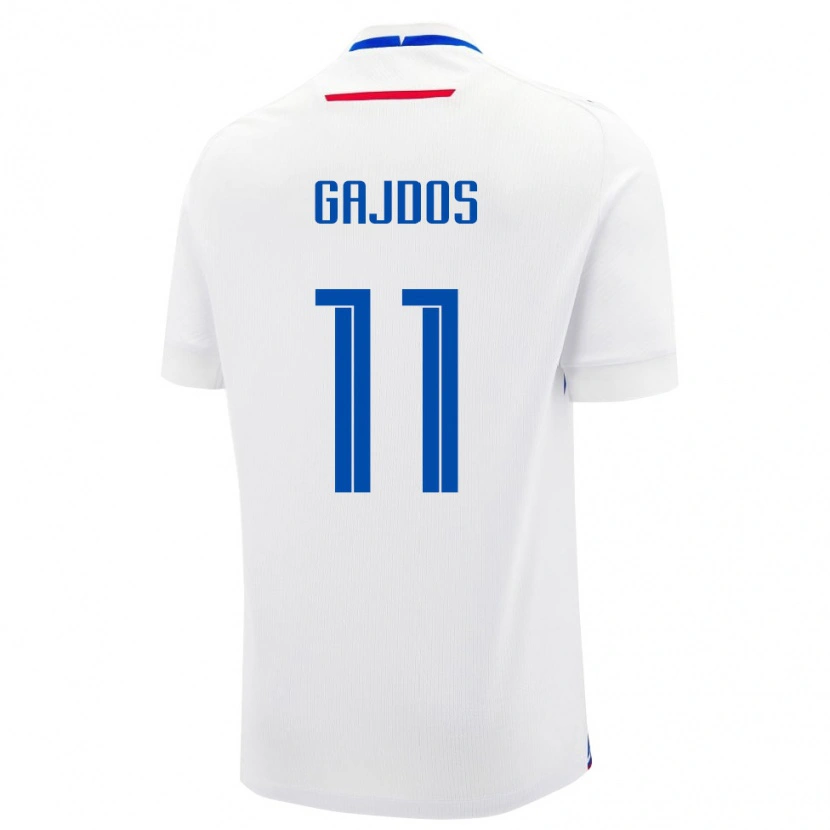 Danxen Barn Slovakien Matej Gajdos #11 Vit Blå Bortatröja Matchtröjor 26-28 Tröjor T-Tröja