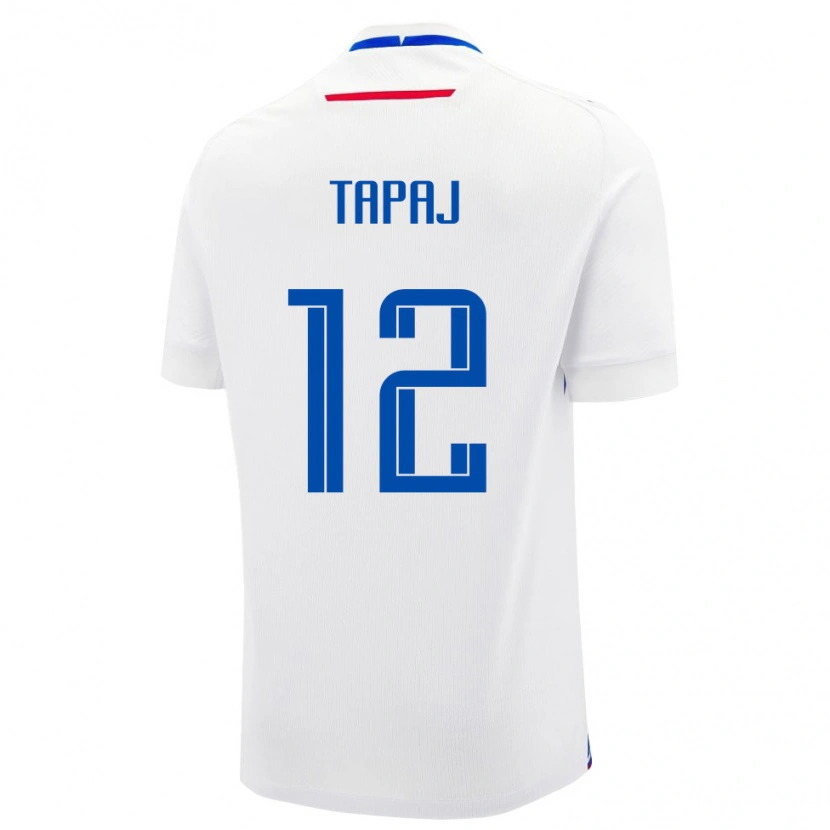 Danxen Barn Slovakien Dominik Tapaj #12 Vit Blå Bortatröja Matchtröjor 26-28 Tröjor T-Tröja