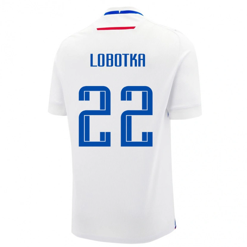 Danxen Barn Slovakien Stanislav Lobotka #22 Vit Blå Bortatröja Matchtröjor 26-28 Tröjor T-Tröja