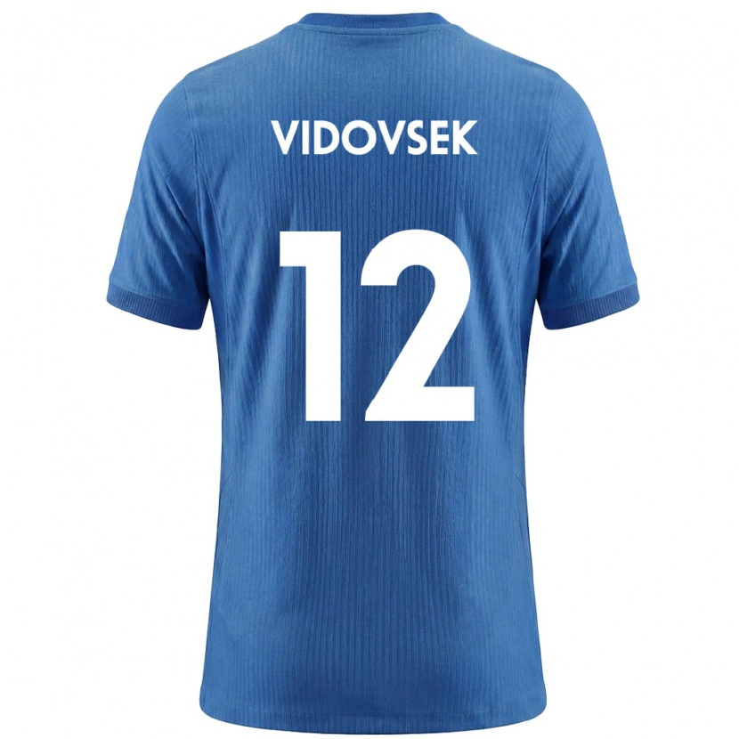 Danxen Barn Slovenien Matevz Vidovsek #12 Blå Vit Bortatröja Matchtröjor 26-28 Tröjor T-Tröja