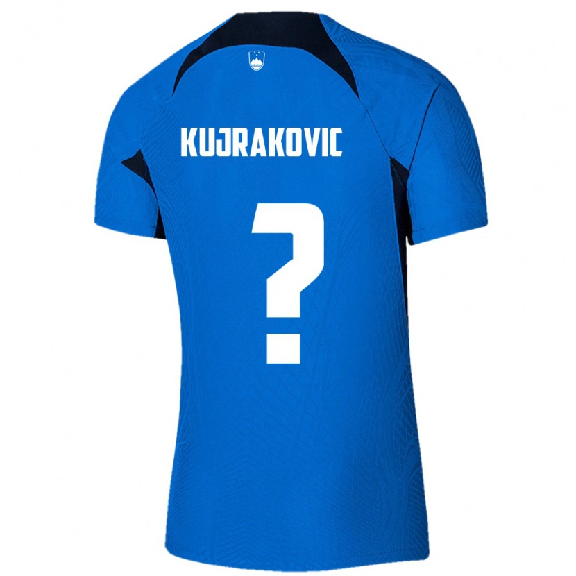 Danxen Barn Slovenien Minel Kujrakovic #0 Blå Vit Bortatröja Matchtröjor 26-28 Tröjor T-Tröja