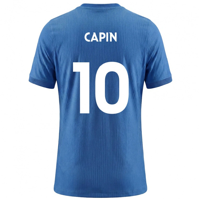 Danxen Barn Slovenien Stefan Capin #10 Blå Vit Bortatröja Matchtröjor 26-28 Tröjor T-Tröja