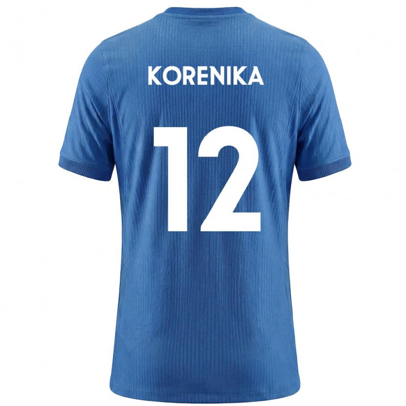 Danxen Barn Slovenien Matej Korenika #12 Blå Vit Bortatröja Matchtröjor 26-28 Tröjor T-Tröja