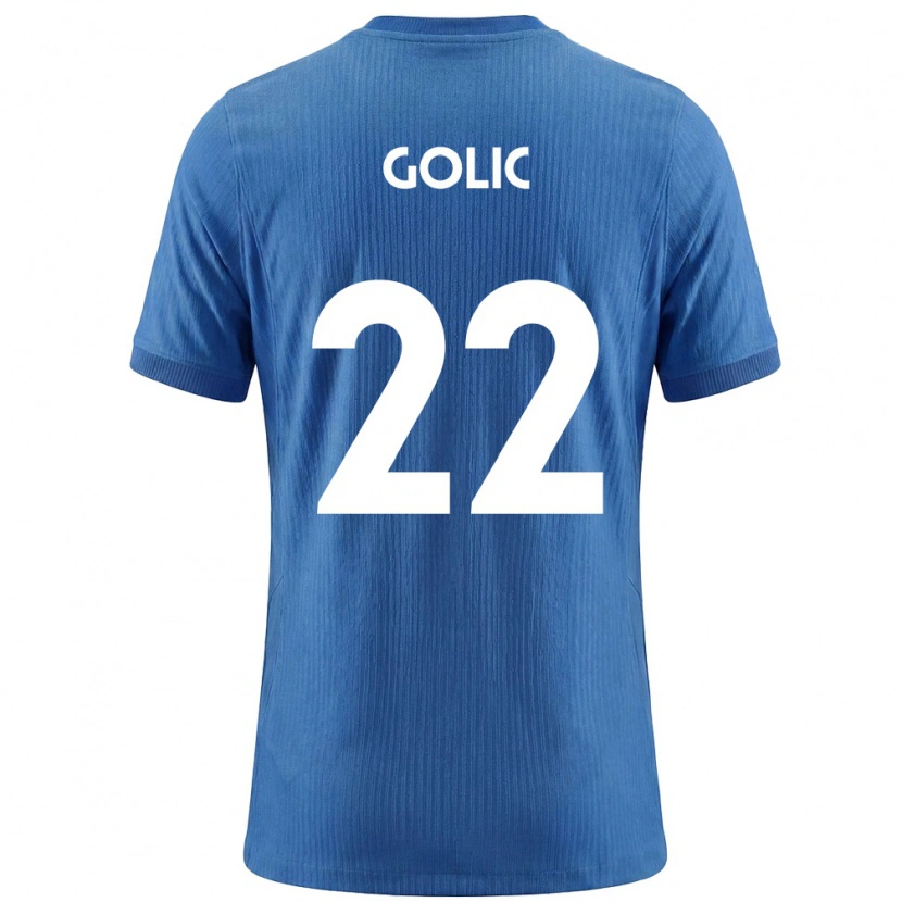 Danxen Barn Slovenien Tilen Golic #22 Blå Vit Bortatröja Matchtröjor 26-28 Tröjor T-Tröja