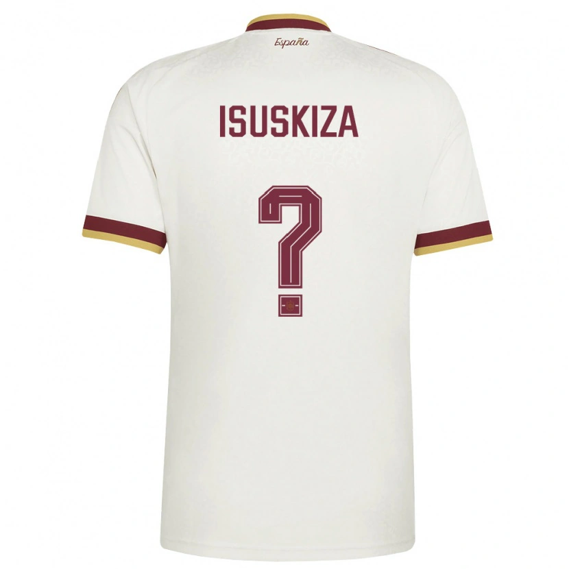 Danxen Barn Spanien Gilen Isuskiza #0 Off-White Burgund Bortatröja Matchtröjor 26-28 Tröjor T-Tröja