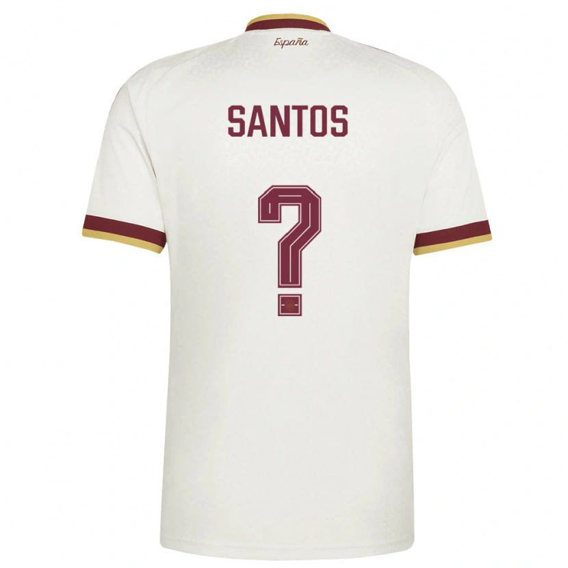 Danxen Barn Spanien Marc Santos #0 Off-White Burgund Bortatröja Matchtröjor 26-28 Tröjor T-Tröja