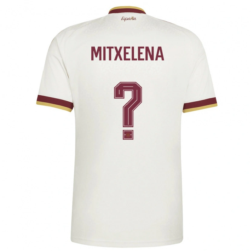 Danxen Barn Spanien Kemen Mitxelena #0 Off-White Burgund Bortatröja Matchtröjor 26-28 Tröjor T-Tröja