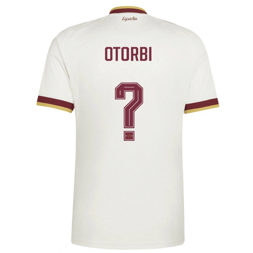 Danxen Barn Spanien David Otorbi #0 Off-White Burgund Bortatröja Matchtröjor 26-28 Tröjor T-Tröja