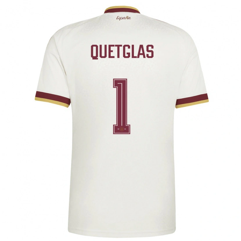 Danxen Barn Spanien Ferran Quetglas #1 Off-White Burgund Bortatröja Matchtröjor 26-28 Tröjor T-Tröja