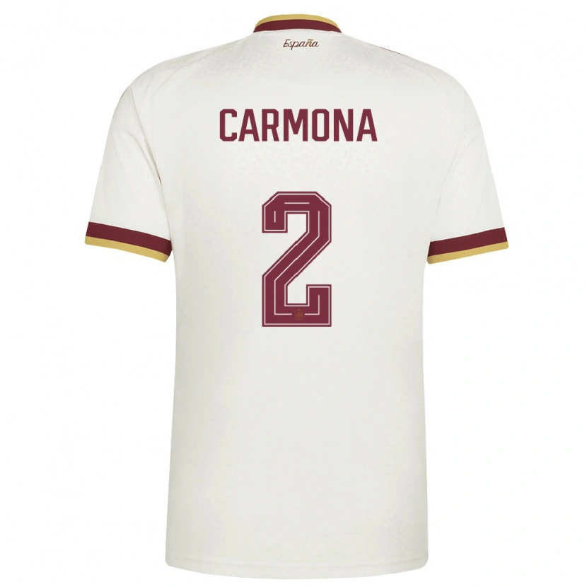 Danxen Barn Spanien José Ángel Carmona #2 Off-White Burgund Bortatröja Matchtröjor 26-28 Tröjor T-Tröja