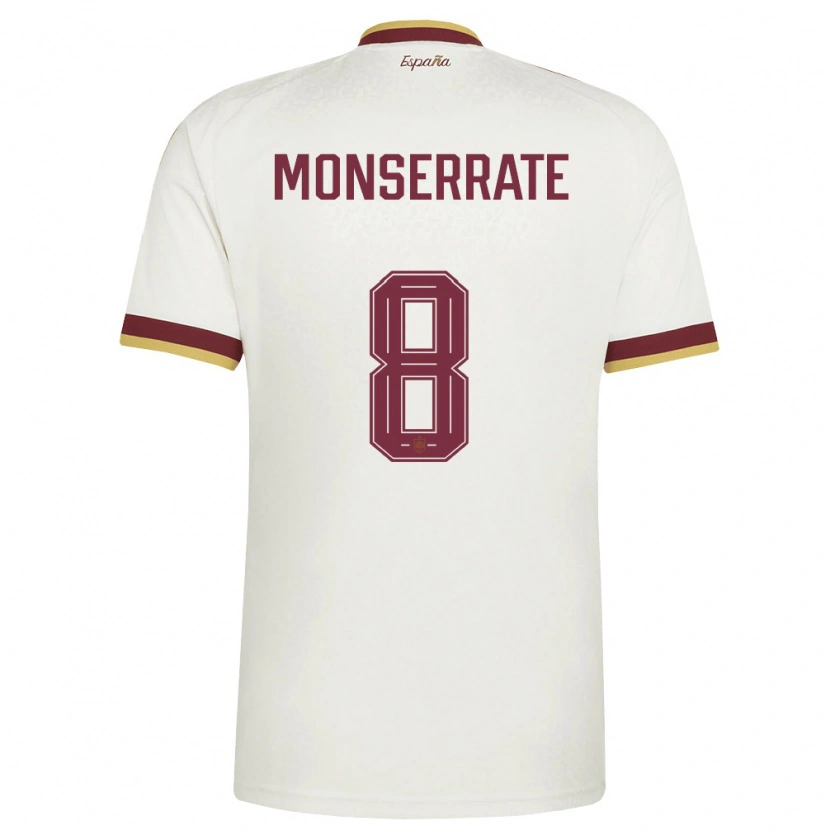 Danxen Barn Spanien Jano Monserrate #8 Off-White Burgund Bortatröja Matchtröjor 26-28 Tröjor T-Tröja