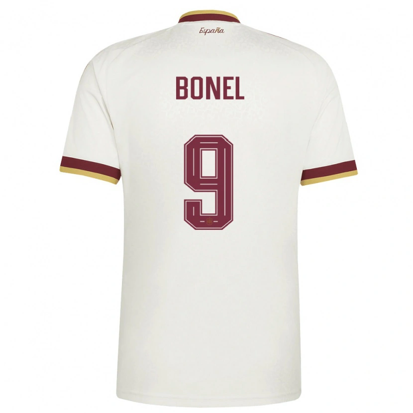 Danxen Barn Spanien Asier Bonel #9 Off-White Burgund Bortatröja Matchtröjor 26-28 Tröjor T-Tröja