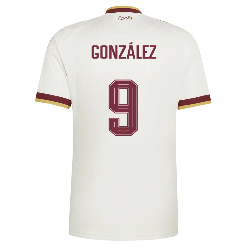 Danxen Barn Spanien Esther Gonzalez #9 Off-White Burgund Bortatröja Matchtröjor 26-28 Tröjor T-Tröja