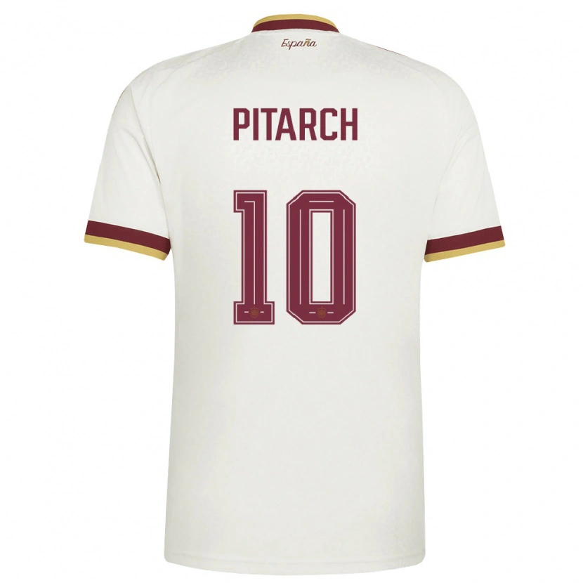 Danxen Barn Spanien Thiago Pitarch #10 Off-White Burgund Bortatröja Matchtröjor 26-28 Tröjor T-Tröja