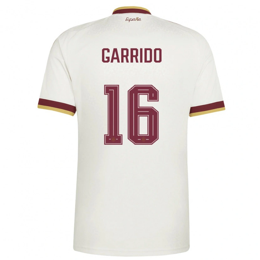 Danxen Barn Spanien Aleix Garrido #16 Off-White Burgund Bortatröja Matchtröjor 26-28 Tröjor T-Tröja