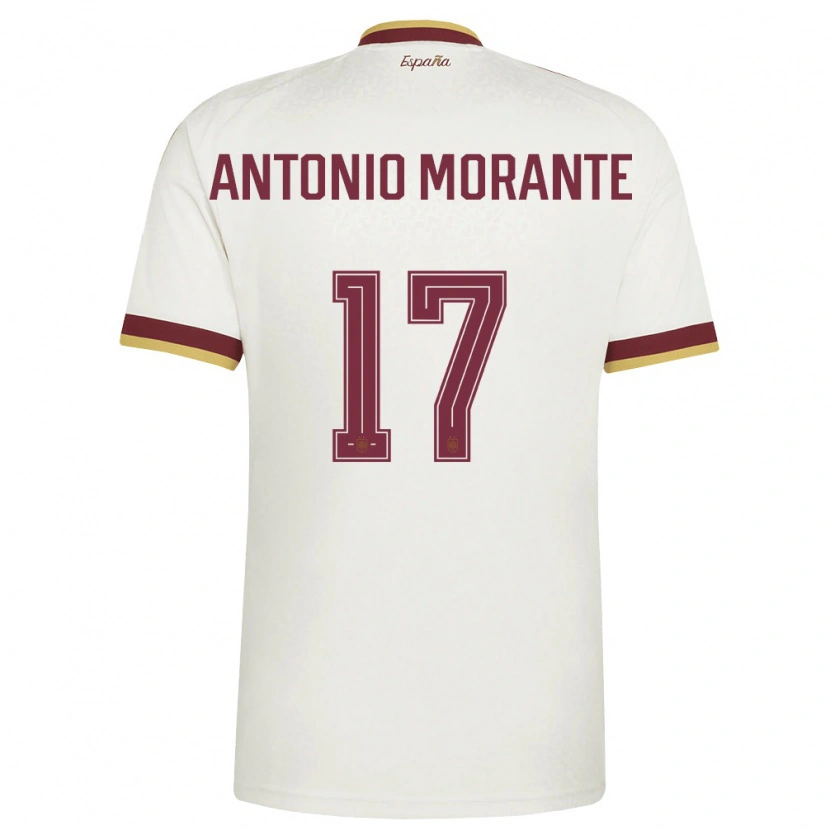Danxen Barn Spanien José Antonio Morante #17 Off-White Burgund Bortatröja Matchtröjor 26-28 Tröjor T-Tröja