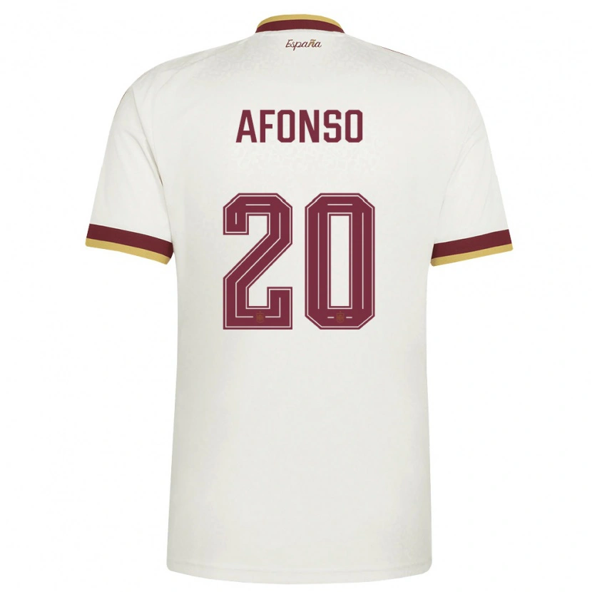 Danxen Barn Spanien Nicolás Afonso #20 Off-White Burgund Bortatröja Matchtröjor 26-28 Tröjor T-Tröja