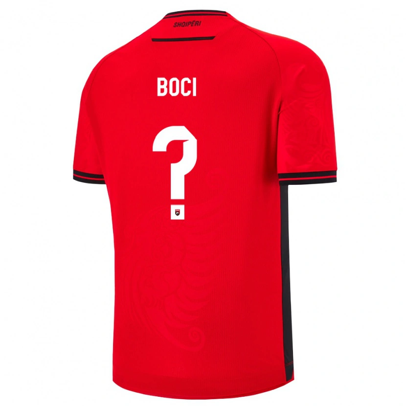 Danxen Män Albanien Muco Boci #0 Röd Svart Hemmatröja Matchtröjor 26-28 Tröjor T-Tröja