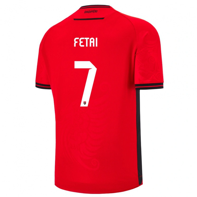 Danxen Män Albanien Feta Fetai #7 Röd Svart Hemmatröja Matchtröjor 26-28 Tröjor T-Tröja