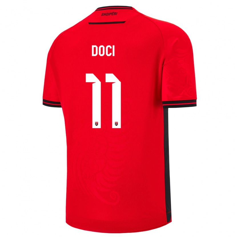 Danxen Män Albanien Megi Doçi #11 Röd Svart Hemmatröja Matchtröjor 26-28 Tröjor T-Tröja