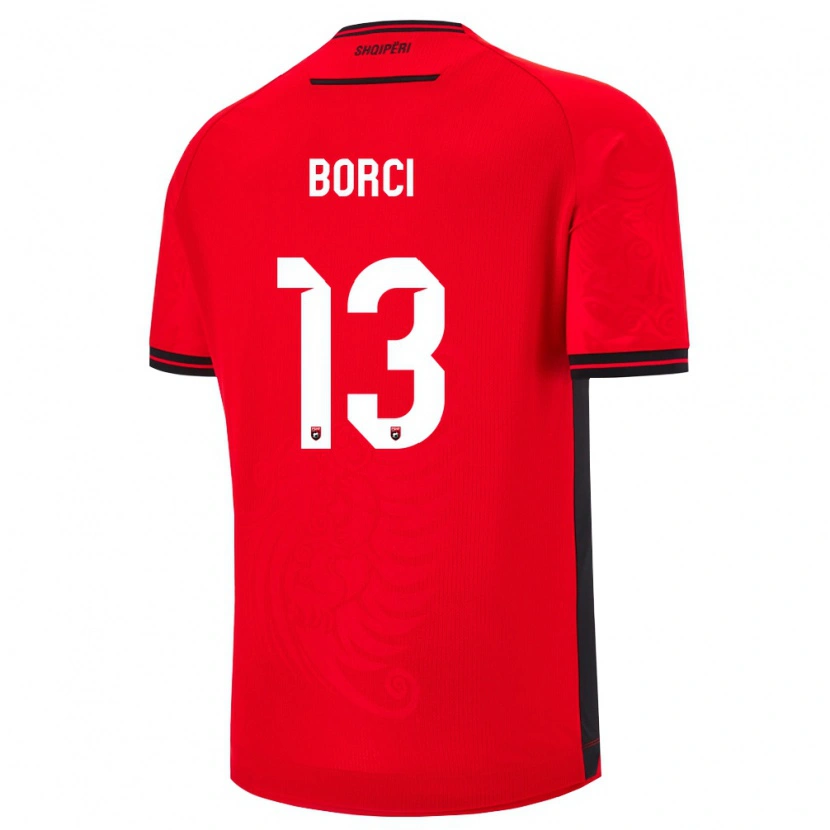 Danxen Män Albanien Klaudia Borci #13 Röd Svart Hemmatröja Matchtröjor 26-28 Tröjor T-Tröja