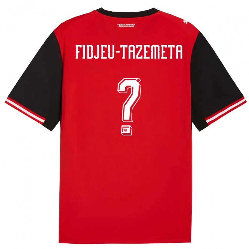 Danxen Män Österrike Thierry Fidjeu-Tazemeta #0 Svart Vit Hemmatröja Matchtröjor 26-28 Tröjor T-Tröja