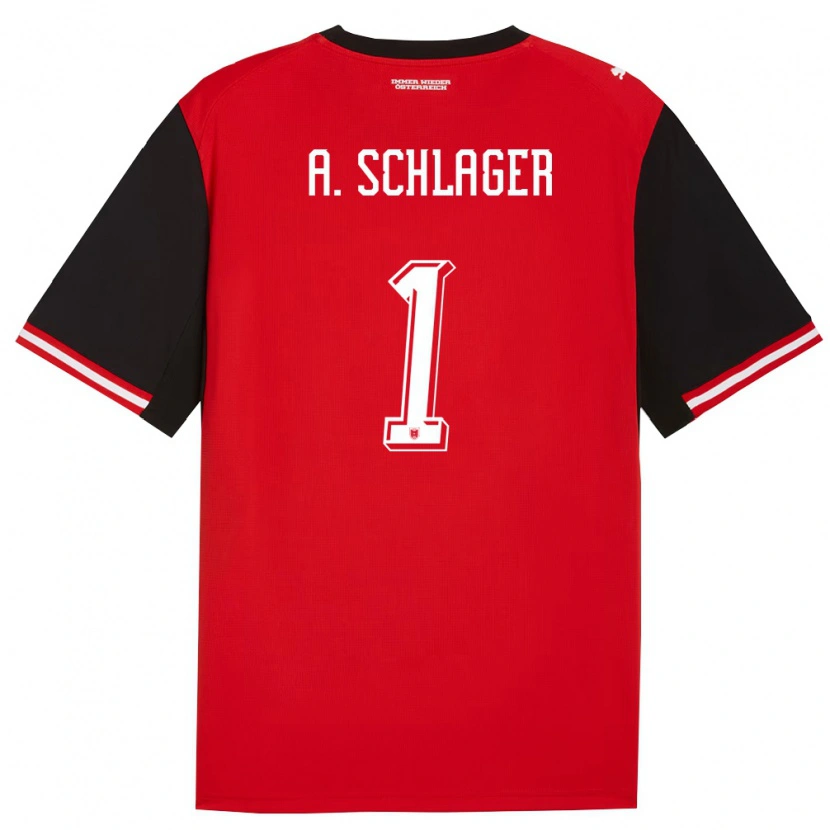 Danxen Män Österrike Alexander Schlager #1 Svart Vit Hemmatröja Matchtröjor 26-28 Tröjor T-Tröja