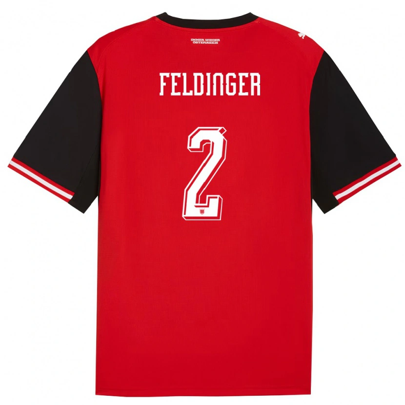 Danxen Män Österrike Rafael Feldinger #2 Svart Vit Hemmatröja Matchtröjor 26-28 Tröjor T-Tröja