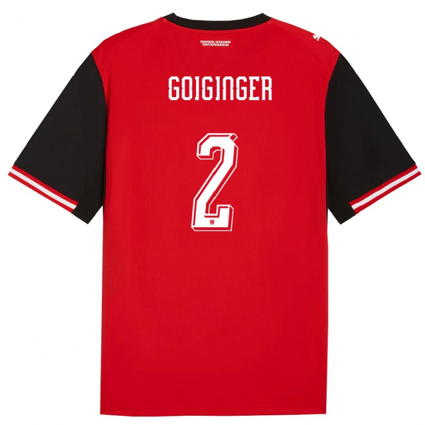 Danxen Män Österrike Alessandro Goiginger #2 Svart Vit Hemmatröja Matchtröjor 26-28 Tröjor T-Tröja