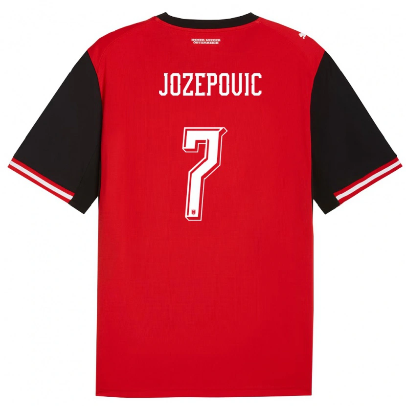 Danxen Män Österrike Nicolas Jozepovic #7 Svart Vit Hemmatröja Matchtröjor 26-28 Tröjor T-Tröja