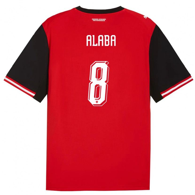 Danxen Män Österrike David Alaba #8 Svart Vit Hemmatröja Matchtröjor 26-28 Tröjor T-Tröja