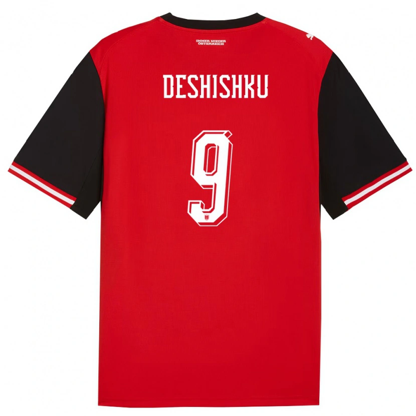 Danxen Män Österrike Hasan Deshishku #9 Svart Vit Hemmatröja Matchtröjor 26-28 Tröjor T-Tröja