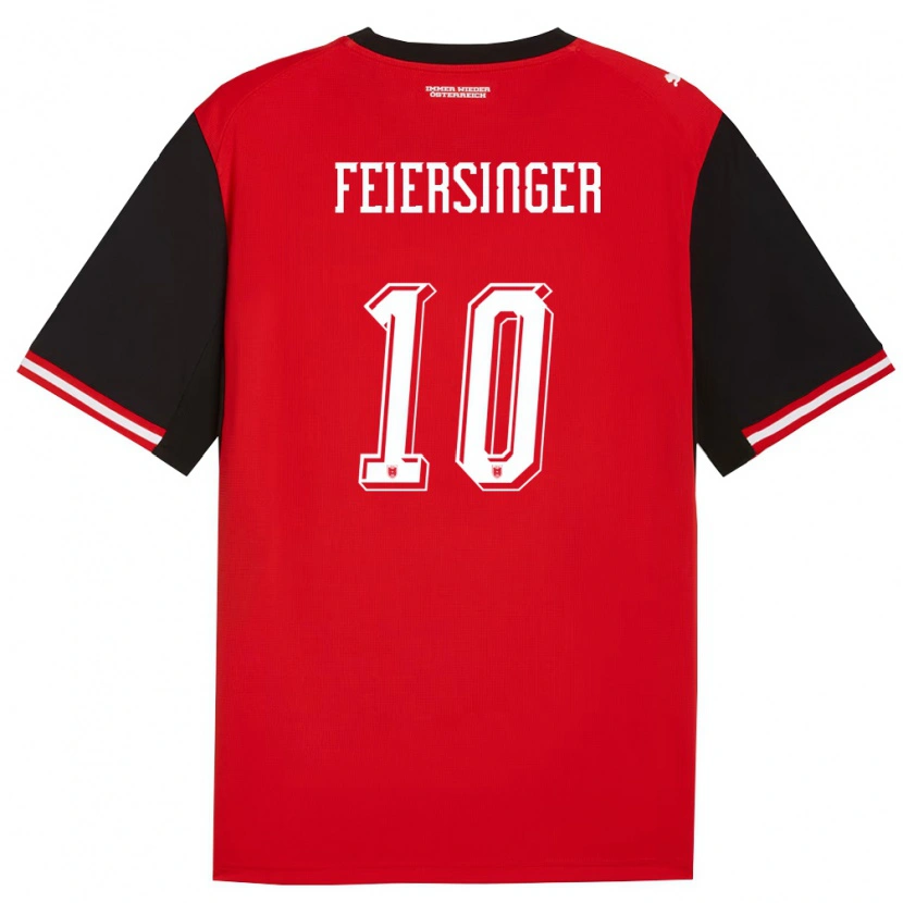 Danxen Män Österrike Laura Feiersinger #10 Svart Vit Hemmatröja Matchtröjor 26-28 Tröjor T-Tröja