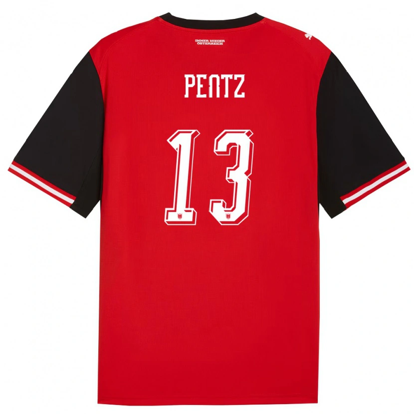 Danxen Män Österrike Patrick Pentz #13 Svart Vit Hemmatröja Matchtröjor 26-28 Tröjor T-Tröja