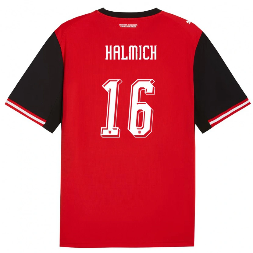 Danxen Män Österrike Julian Halmich #16 Svart Vit Hemmatröja Matchtröjor 26-28 Tröjor T-Tröja