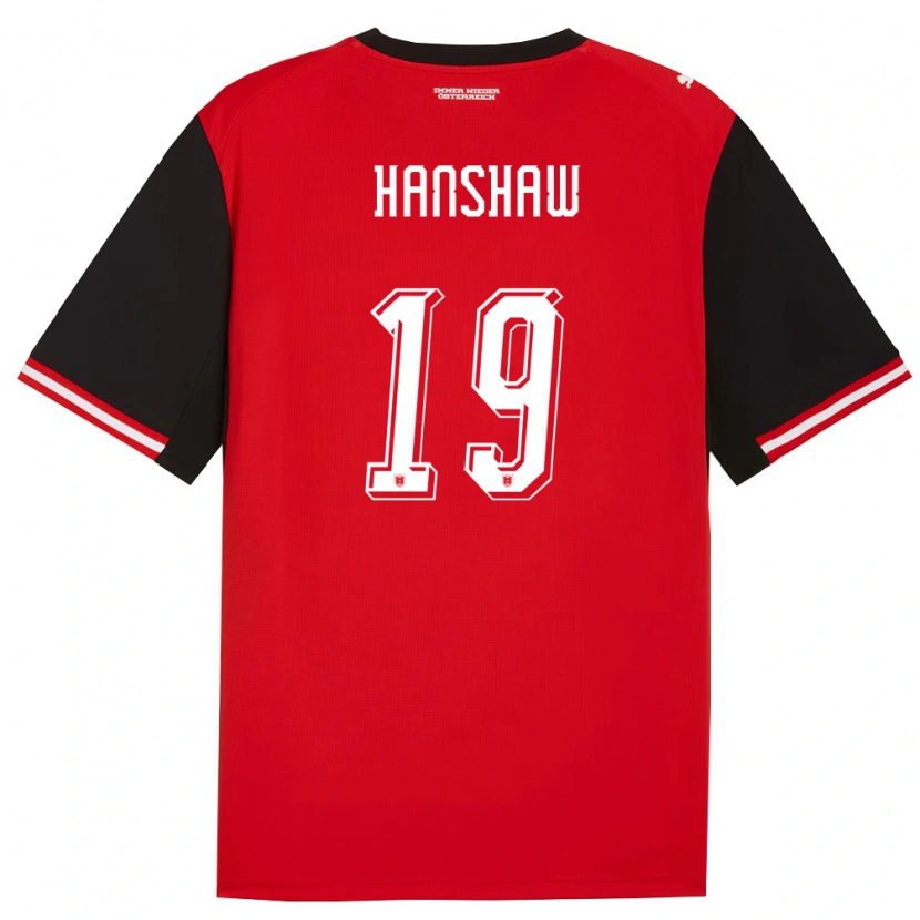 Danxen Män Österrike Verena Hanshaw #19 Svart Vit Hemmatröja Matchtröjor 26-28 Tröjor T-Tröja