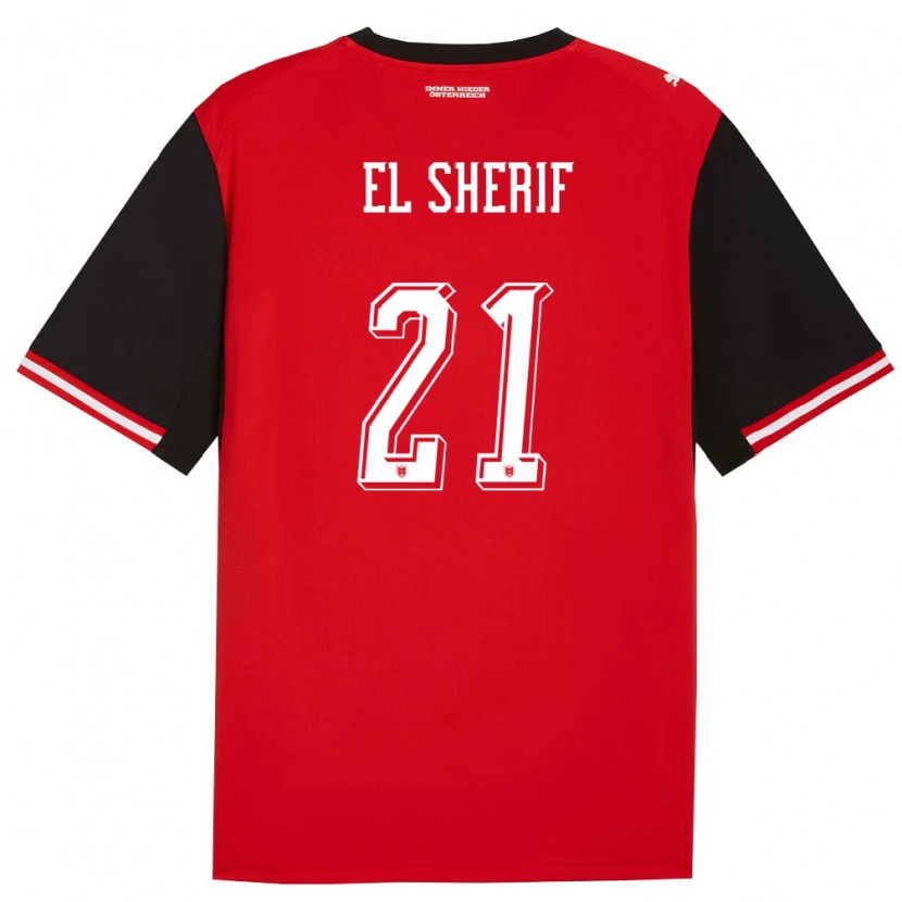 Danxen Män Österrike Mariella El Sherif #21 Svart Vit Hemmatröja Matchtröjor 26-28 Tröjor T-Tröja