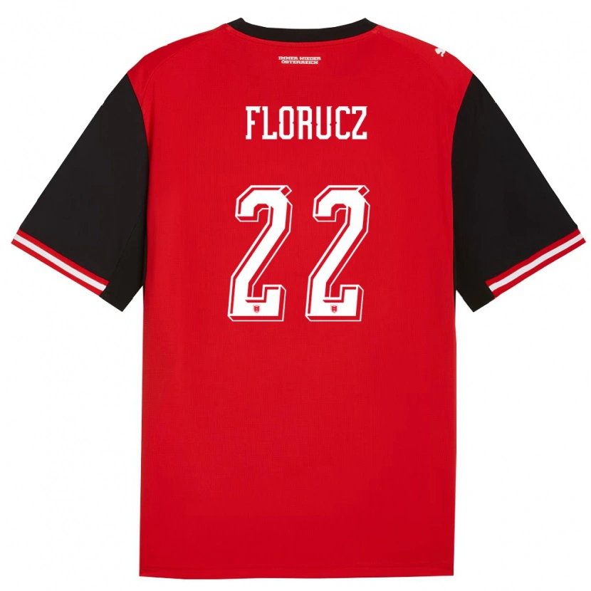 Danxen Män Österrike Raul Florucz #22 Svart Vit Hemmatröja Matchtröjor 26-28 Tröjor T-Tröja