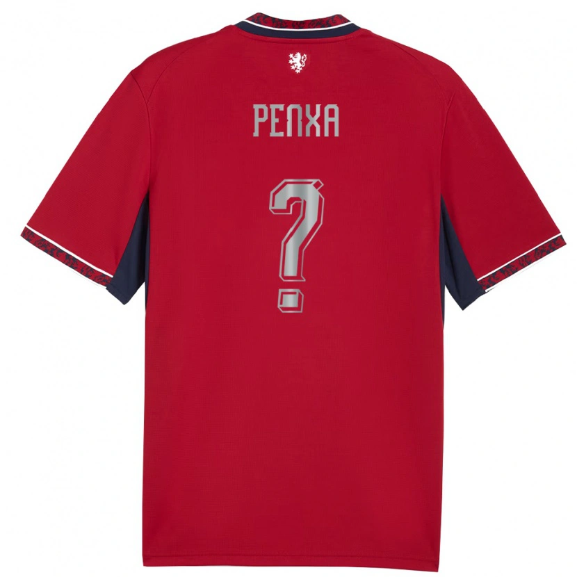 Danxen Män Tjeckien Lukas Penxa #0 Röd Vit Marin Hemmatröja Matchtröjor 26-28 Tröjor T-Tröja