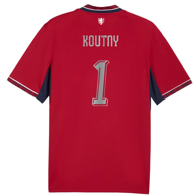 Danxen Män Tjeckien Jan Koutny #1 Röd Vit Marin Hemmatröja Matchtröjor 26-28 Tröjor T-Tröja