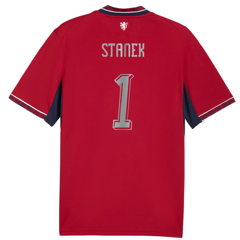 Danxen Män Tjeckien Jindrich Stanek #1 Röd Vit Marin Hemmatröja Matchtröjor 26-28 Tröjor T-Tröja