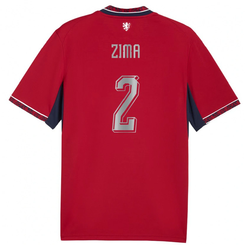 Danxen Män Tjeckien David Zima #2 Röd Vit Marin Hemmatröja Matchtröjor 26-28 Tröjor T-Tröja