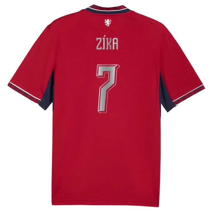 Danxen Män Tjeckien Jan Zíka #7 Röd Vit Marin Hemmatröja Matchtröjor 26-28 Tröjor T-Tröja
